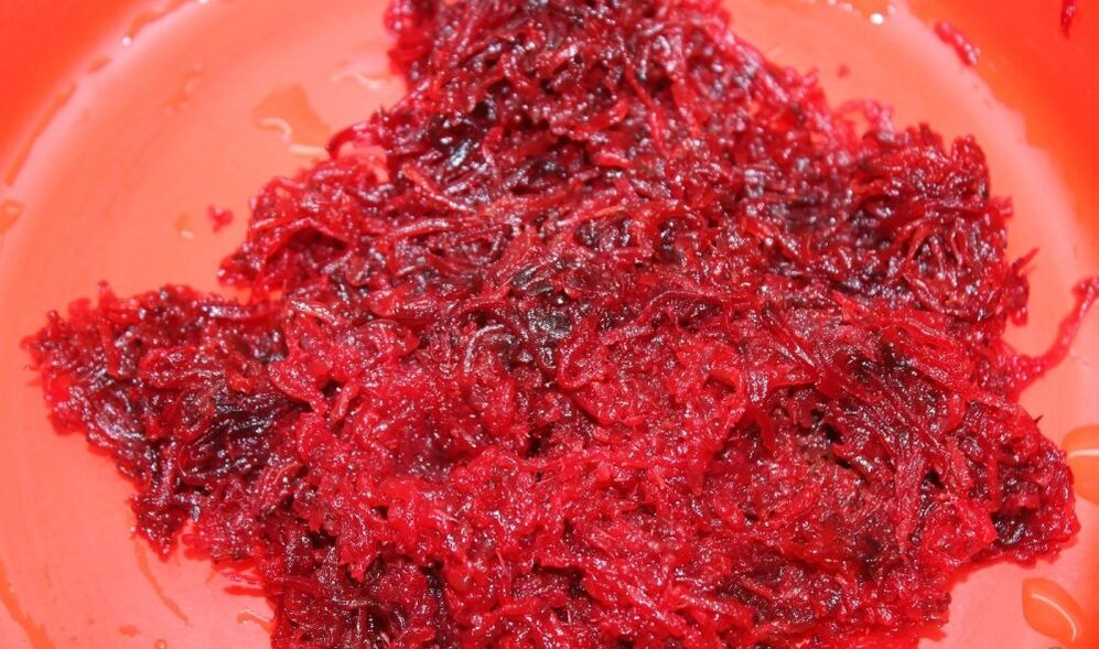 grated beet from parasites in the body